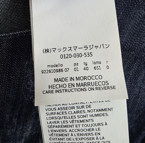 S Max Mara Denim Sleeveless Shift Dress Size US 6 Cotton Ruffle Hem Pockets - Picture 12 of 13